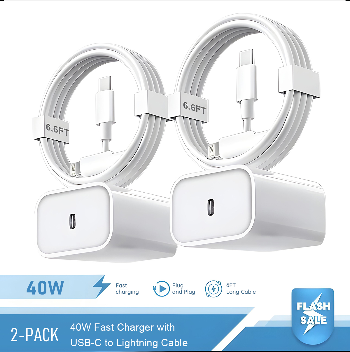 Tech Accessories Apple - Zestaw 2-4 szt. szybkiej ładowarki 40W