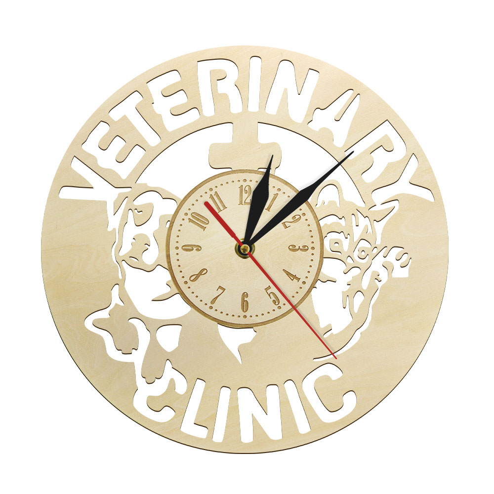 Vet Tech Accessories - Zegar ścienny z drewna dla kliniki